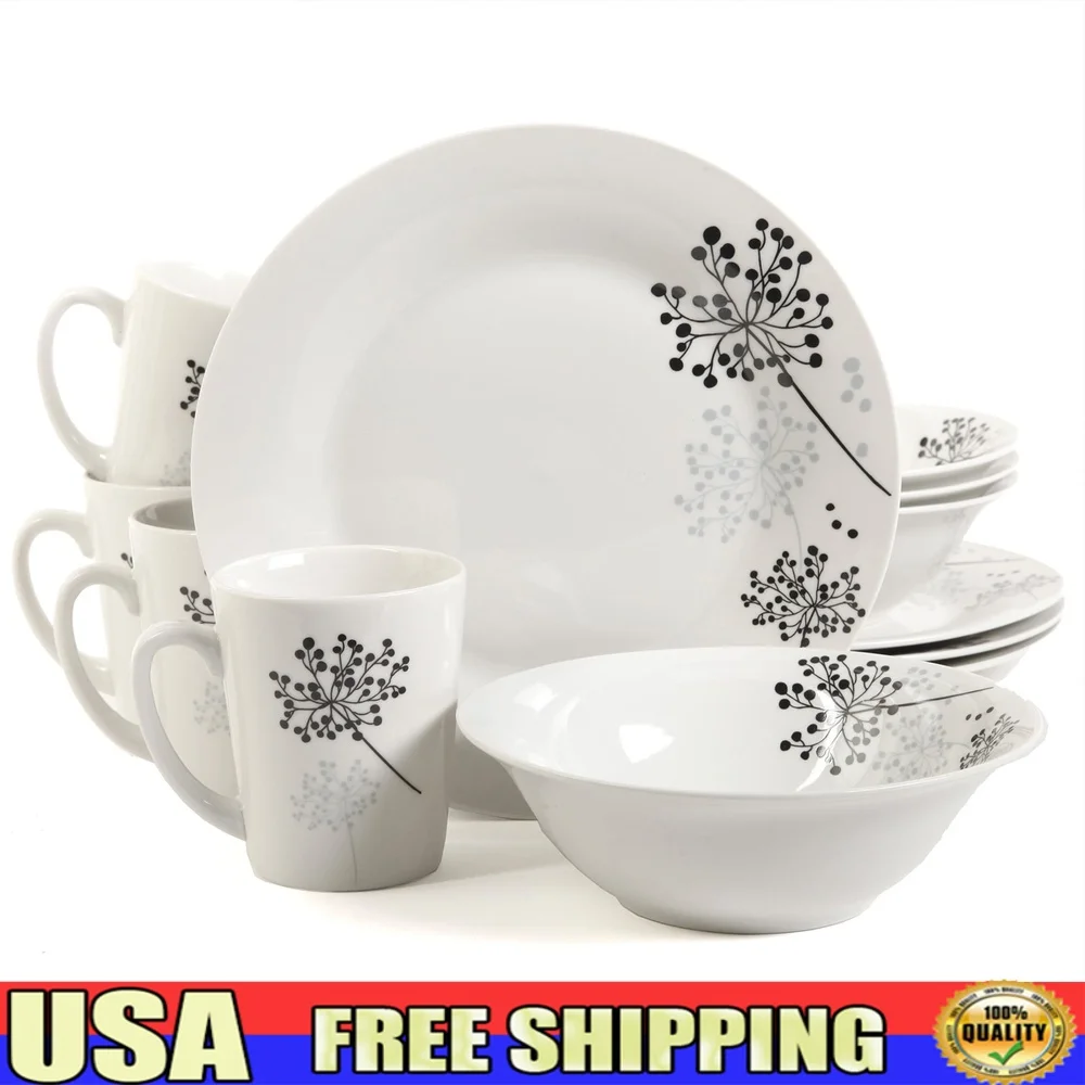 

Набор столовой посуды из 12 предметов. Элегантная керамическая посуда. Можно мыть в посудомоечной машине в микроволновой печи. В комплект входят тарелки. Миски. Кружки. Идеальные особые случаи.