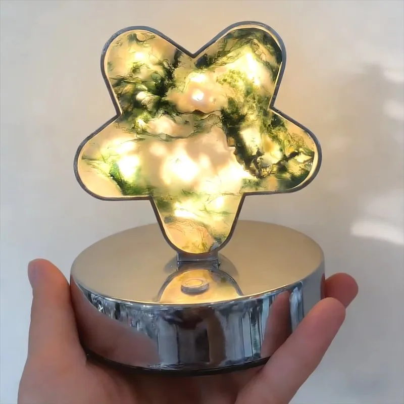 Hot-selling four-leaf clover natural crystal lamp agate quartz DIY crystal stone decorative night light