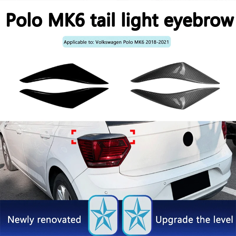 フォルクスワーゲン-ポロ-mk6-2018-2021-適用-高品質-テールライト-アイブロウ-ヘッドライト-デコレーション-ストリップ-カーステッカー