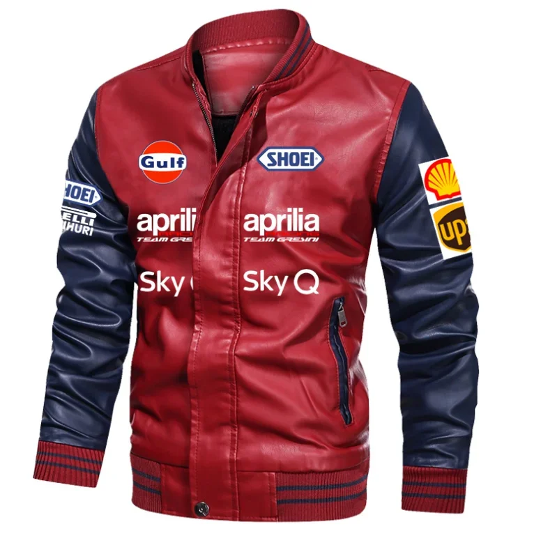 Chaquetas de cuero PU para hombre, abrigos informales de motociclista, talla europea, Apulia, eventos GP, otoño e invierno, novedad