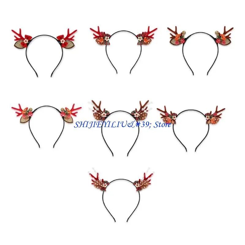 

E21F Праздничный головной убор с рогами для одинаковых комплектов для всей семьи, мягкий пластиковый аксессуар для волос,