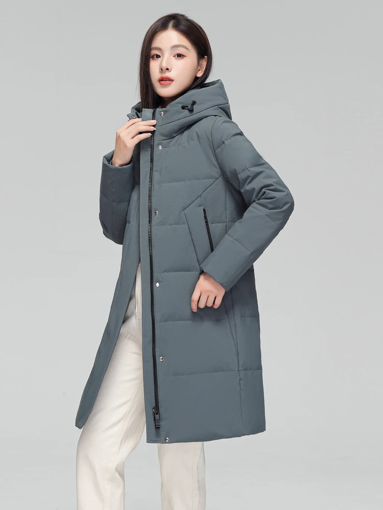 Snow Flying Winter New Fashionable Long Women's down Jacket Mom Style Outdoor Warm Polyester Fiber Duck down Commute Style