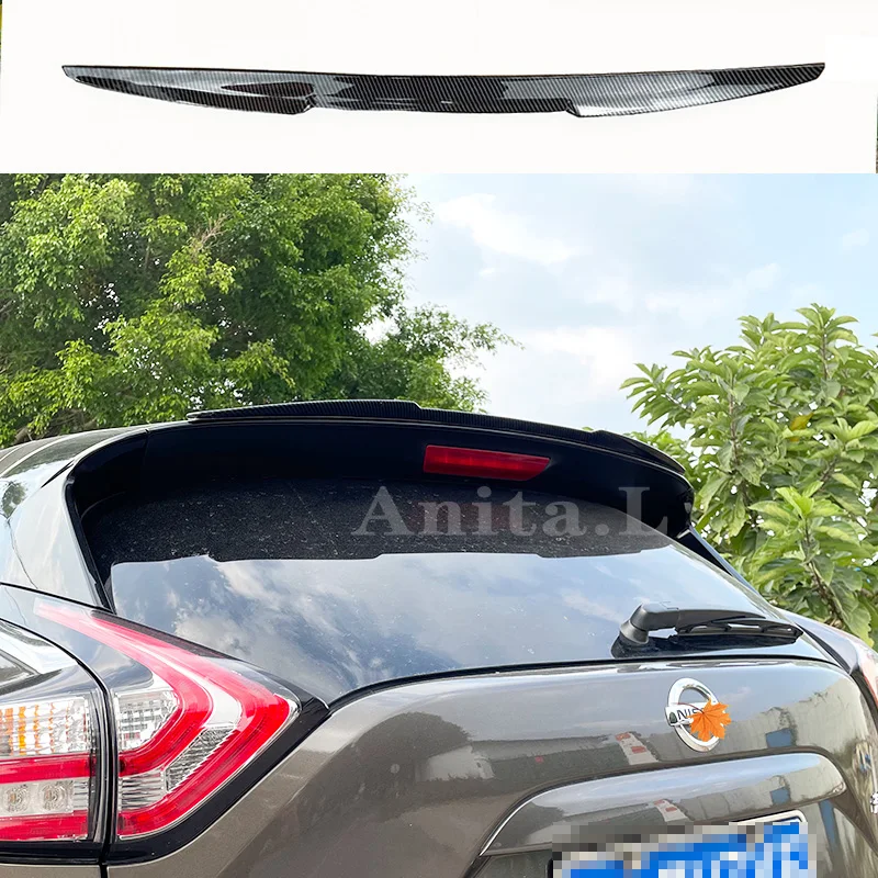 

For 2015-2021 Nissan Murano Hatchback Roof Spoiler Universal Carbon Surface PU Material Type Generic Car Rear Trunk Spoiler