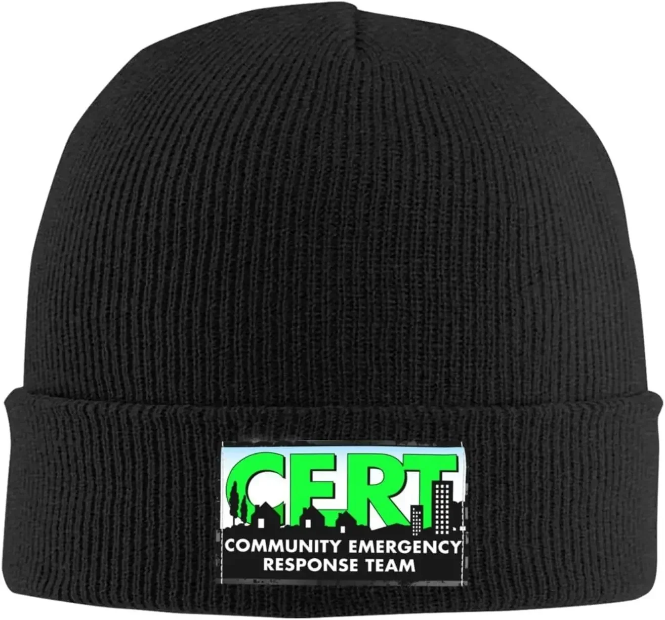 Cert Community Emergency Response Team Beanie Hats Warm Chunky  Knit Hat Slouchy Skull Cap for Women Men Black