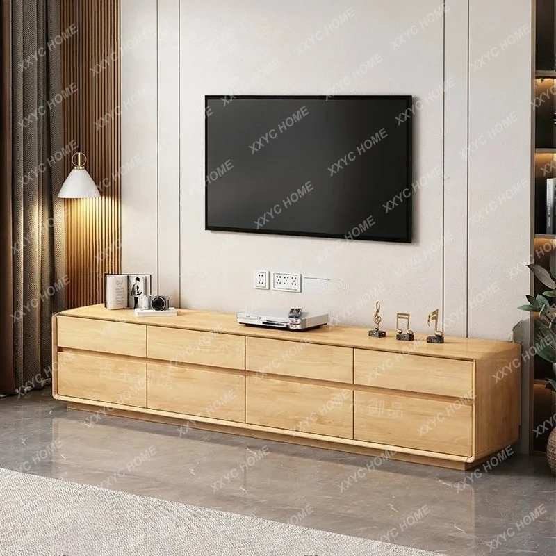 

LFloor-to-ceiling solid wood TV cabinet, new full drawer in living room, modern simple storage storage, home TV cabinet