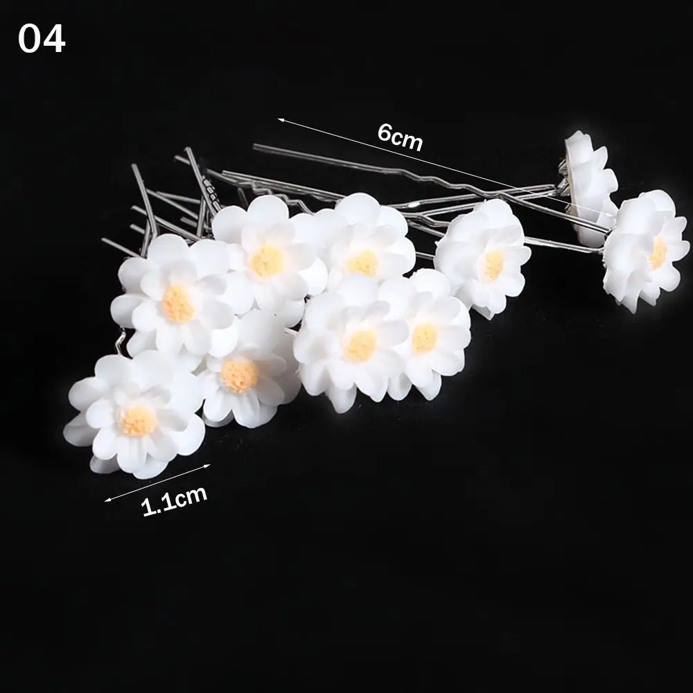 Crystal Pearl Hairpin Hair Accessories U Shaped Hair Clip Flower Hairpin Stick Bride Headpiece Bridal Hairpin