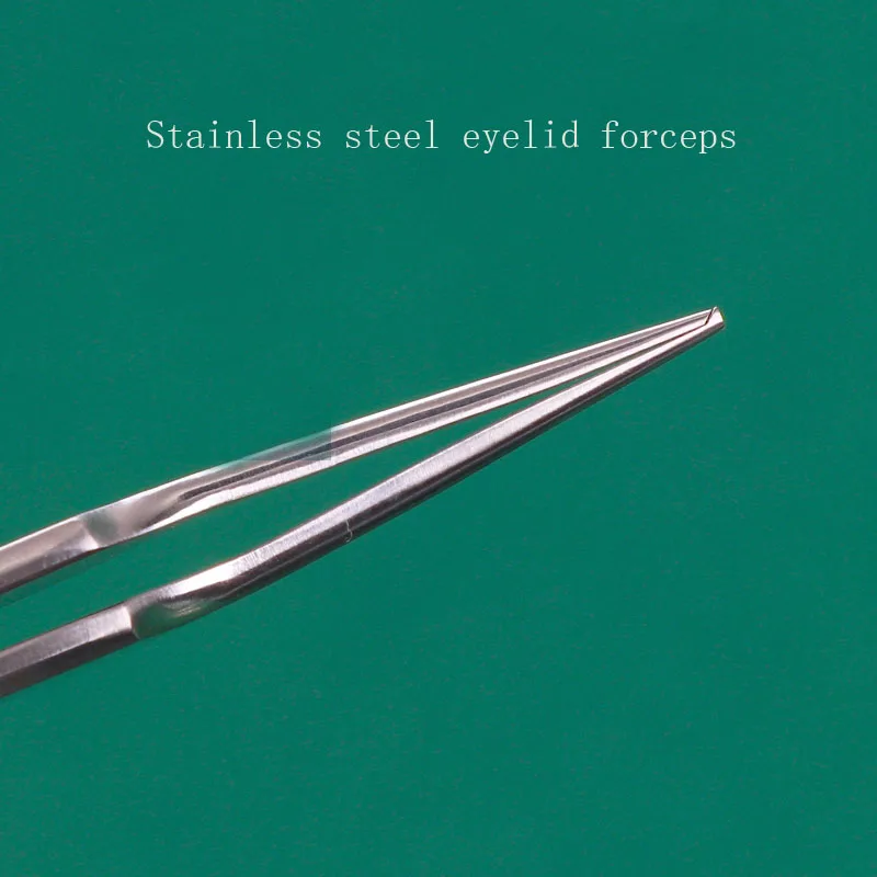 Ophthalmic eyelid forceps, toothed forceps, double eyelid fat forceps, line forceps, 10cm, 0.4 hook, 0.6 platform forceps