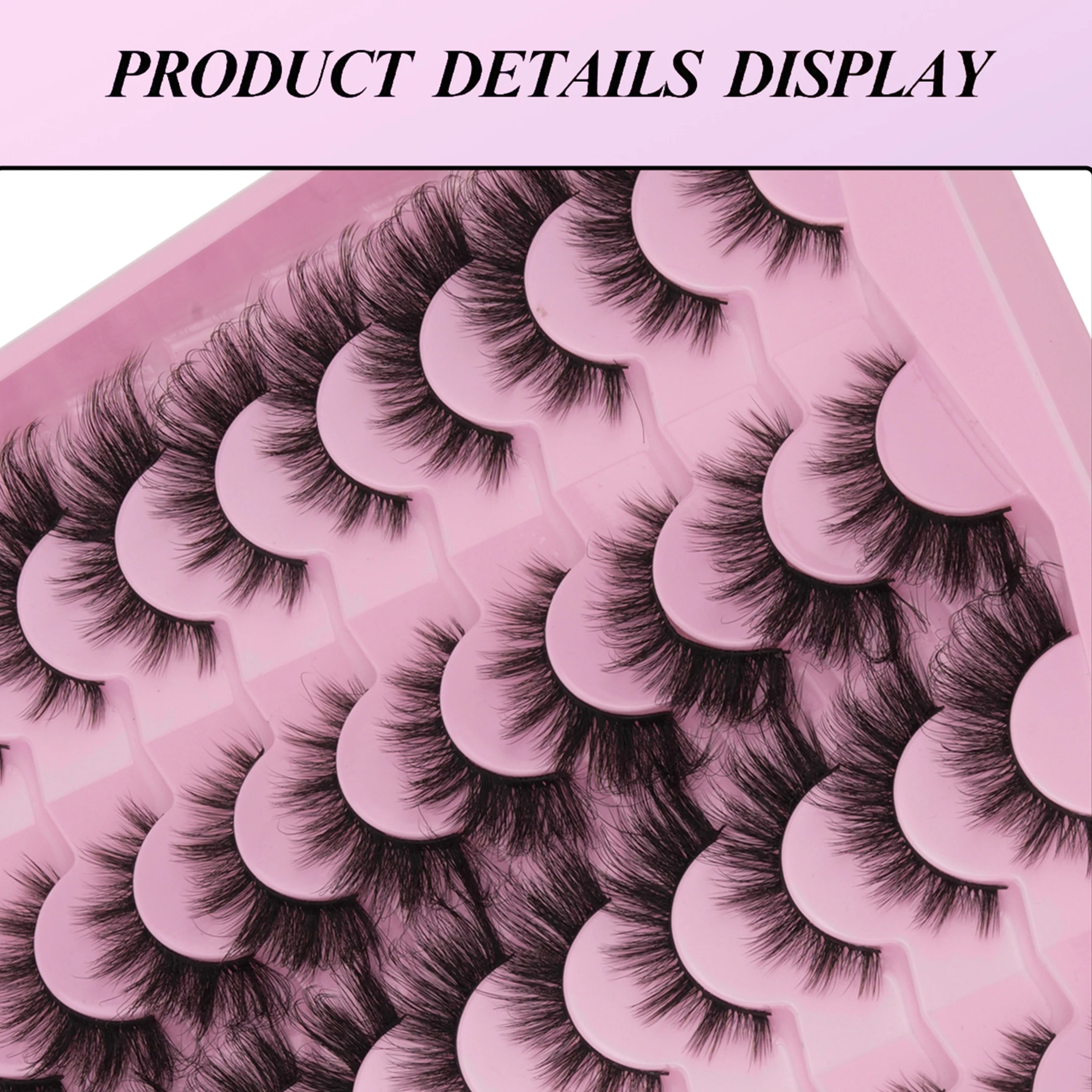 20 Pairs 3D Fluffy Wispy False Eyelashes D Curl Volume Natural Soft Black Band Reusable Eye Makeup Lashes
