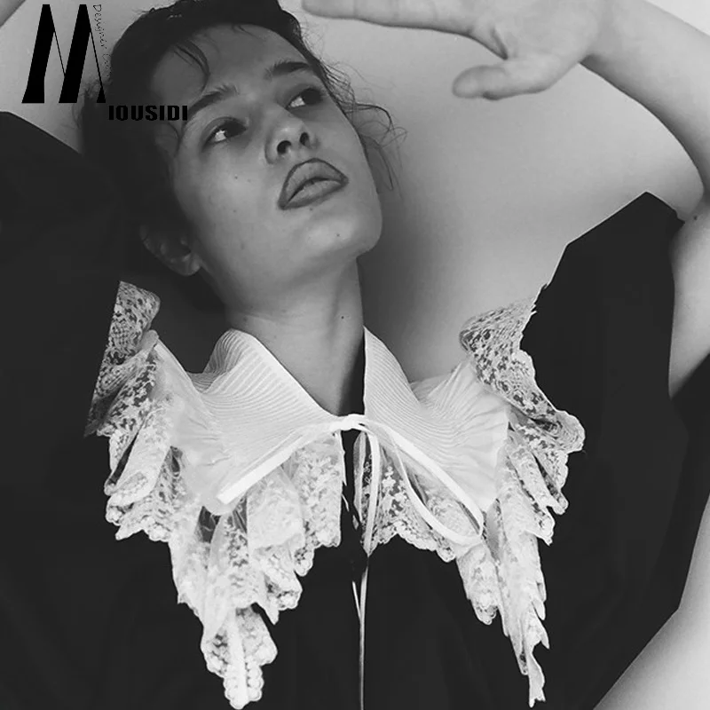 

Модная кружевная накидка-шаль для женщин: новинка весна-лето, белая, многофункциональная, стильная, с поясом, имитация воротника, на плечи