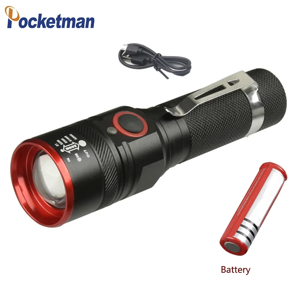 Krachtige LED-zaklamp Superheldere zoomzaklampen Outdoor waterdichte langeafstandszaklamp voor kamperen Wandelen Vissen Jagen