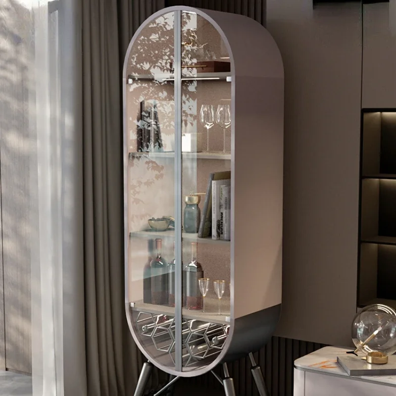 

Corner Cabinet Wine Cabinet Villa Bar Counter Display Cabinet Made of Glass Sideboard Cabinet