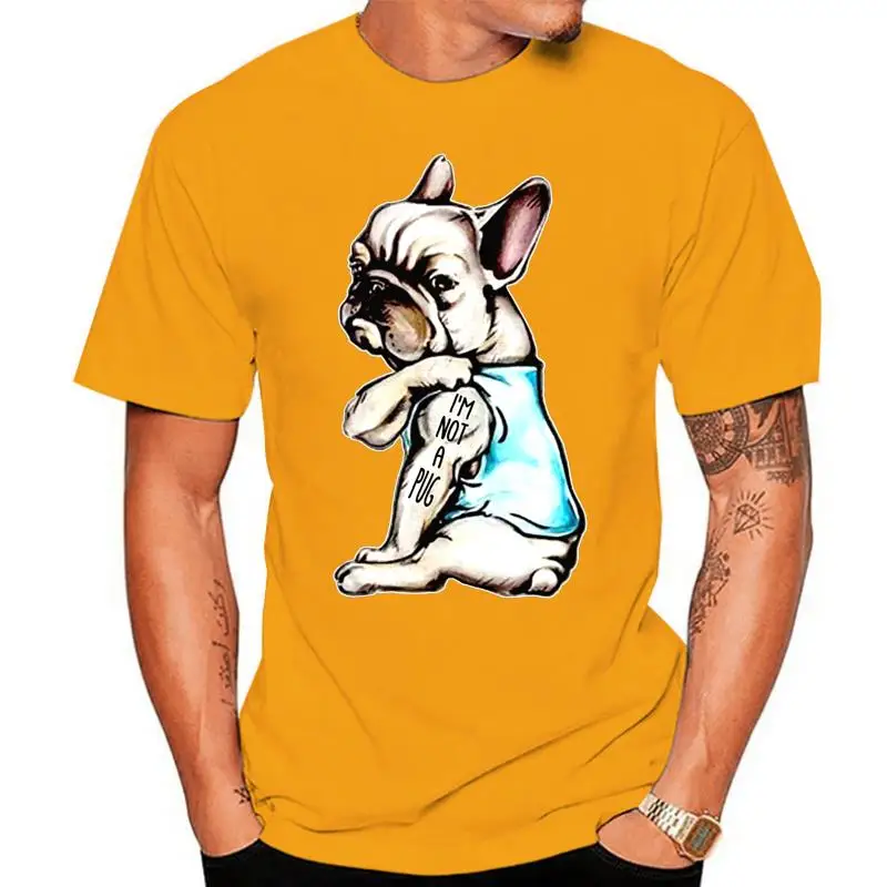 I'M Frenchie Not A Pug Tshirt Black  Cotton Men Size Made In Usa