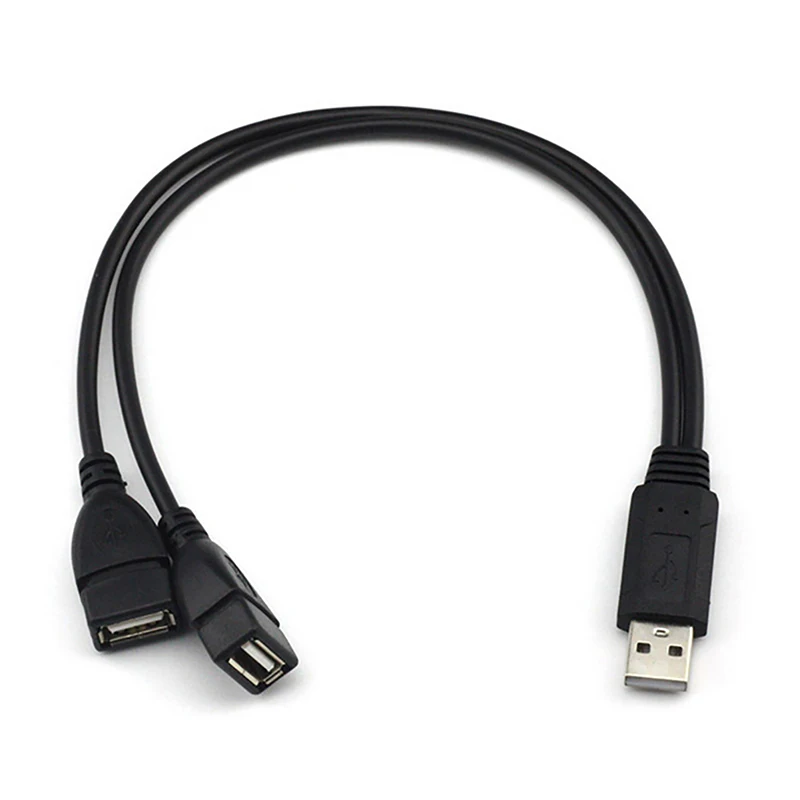 1 ذكر التوصيل إلى 2 أنثى المقبس USB 2.0 تمديد خط كابل بيانات محول الطاقة محول الفاصل USB 2.0 كابل