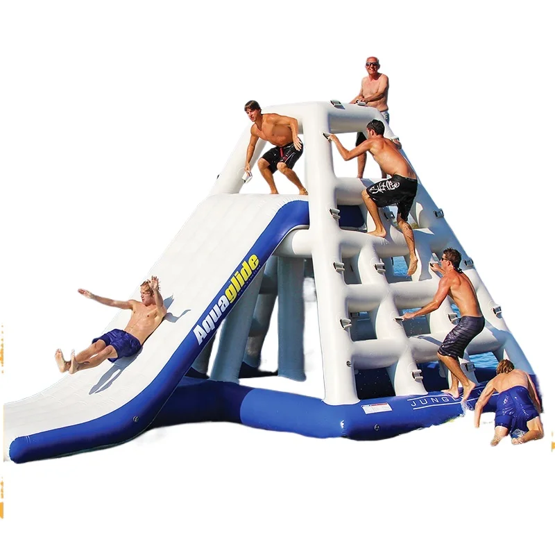 

Outdoor Inflatable Floating Slide Water Sport Equipment Jungle Joe Lake Slide For Water Park