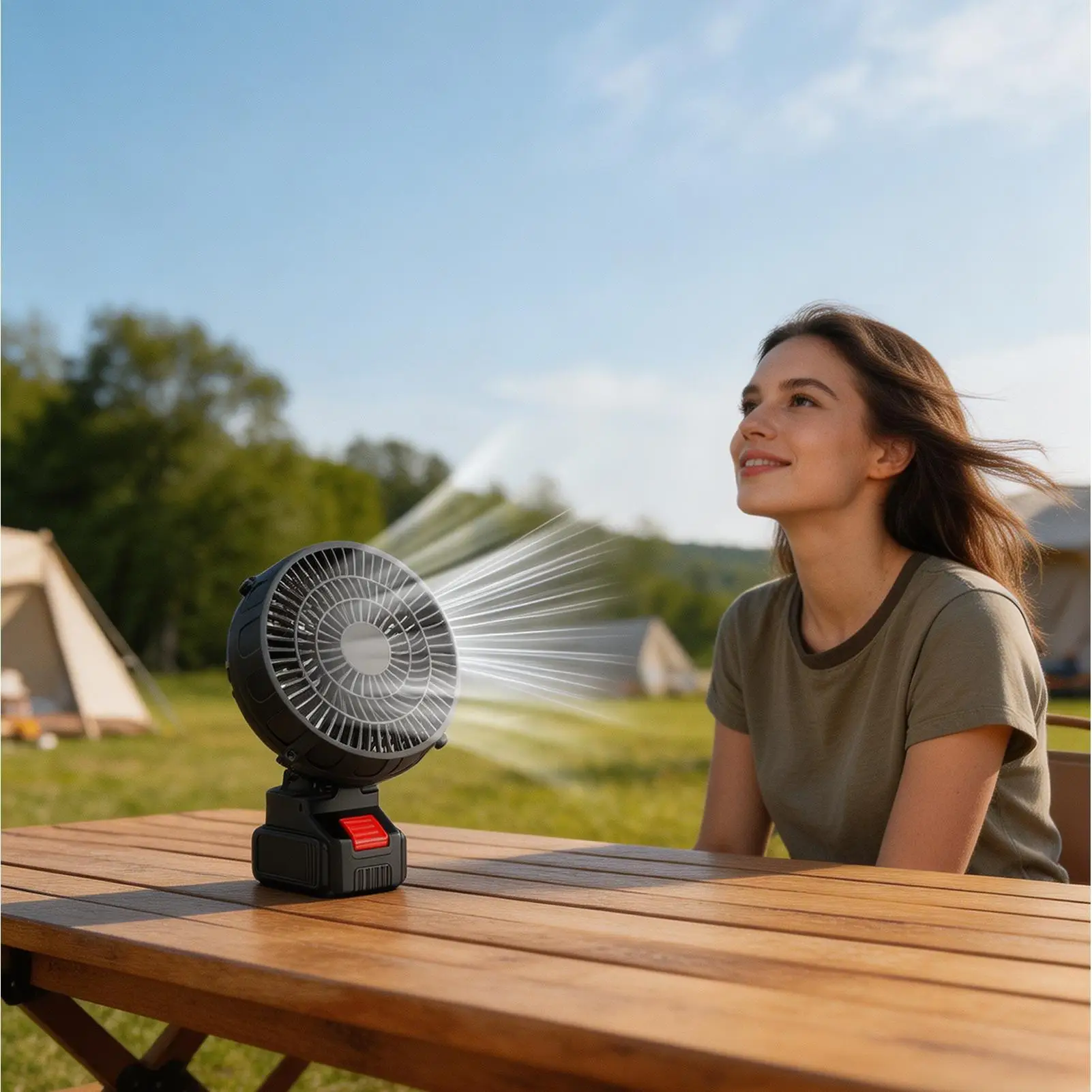 

Портативный многофункциональный беспроводной вентилятор для улицы и дома, для палаток, путешествий, рыбалки, работы, кемпинга, поездок, пляжа, для мужчин