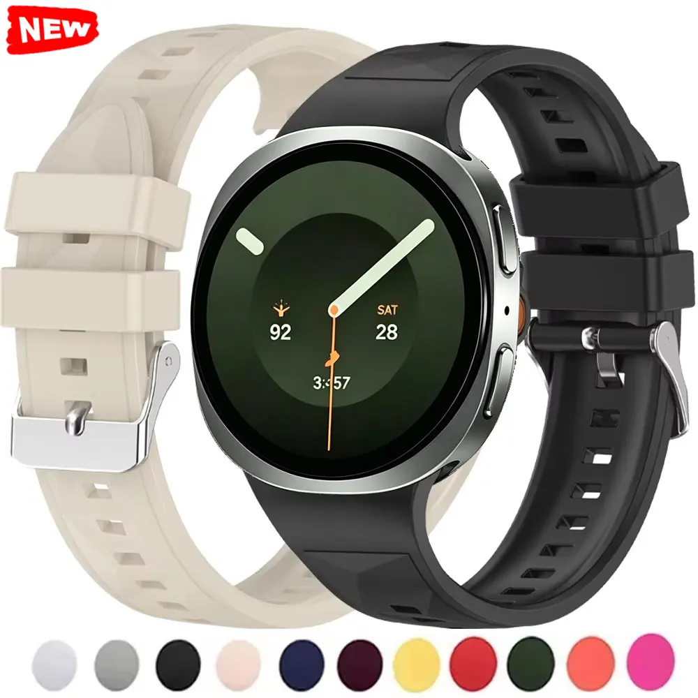 Silicone Band For Samsung Galaxy Watch 8 Classic 46mm Watch 8/9 40 44mm Watchband Galaxy Watch 9LTE 44MM Wristband Correa
