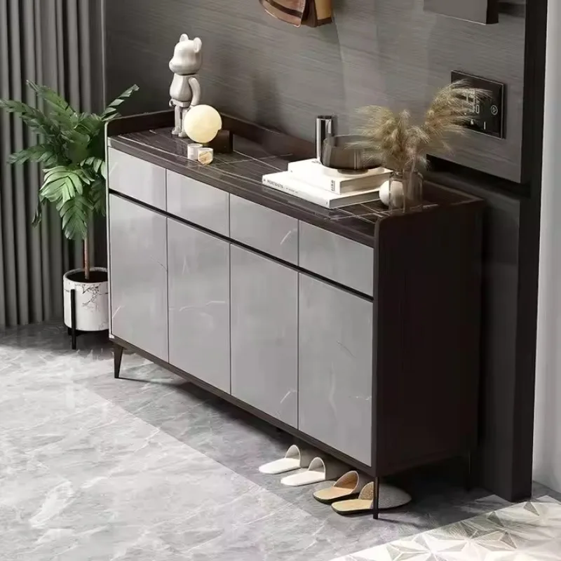 

Rugged wooden shoe cabinet with plenty of room for 24 pairs, easy to assemble