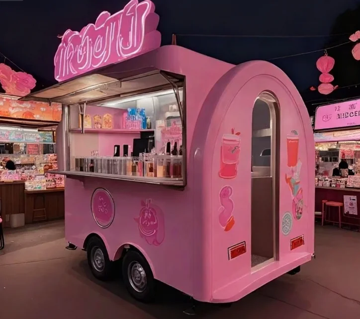 Customized Food Trailers Fully Equipped Coffee Ice Cream Restaurant Pizza Mobile Food Trailer Food Truck with Full Kitchen