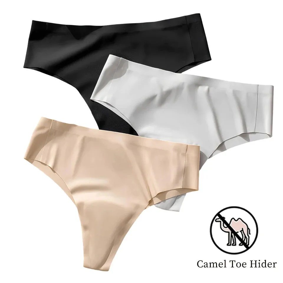 Tangas sin costuras con punta de camello para mujer, ropa interior Invisible y transpirable con corrector de punta de camello