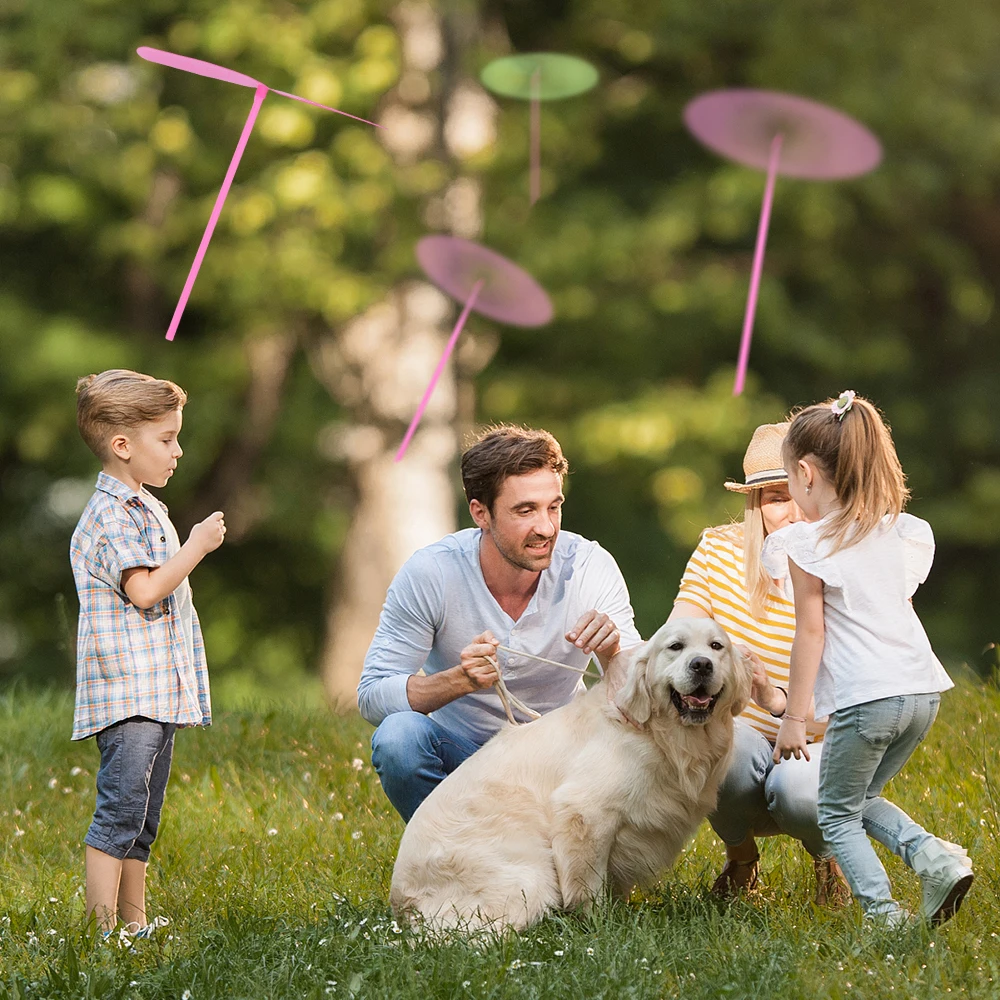 Novidade plástico bambu libélula hélice ao ar livre brinquedo clássico presente do miúdo girando seta voadora multicolorido led luminoso brinquedo de bambu