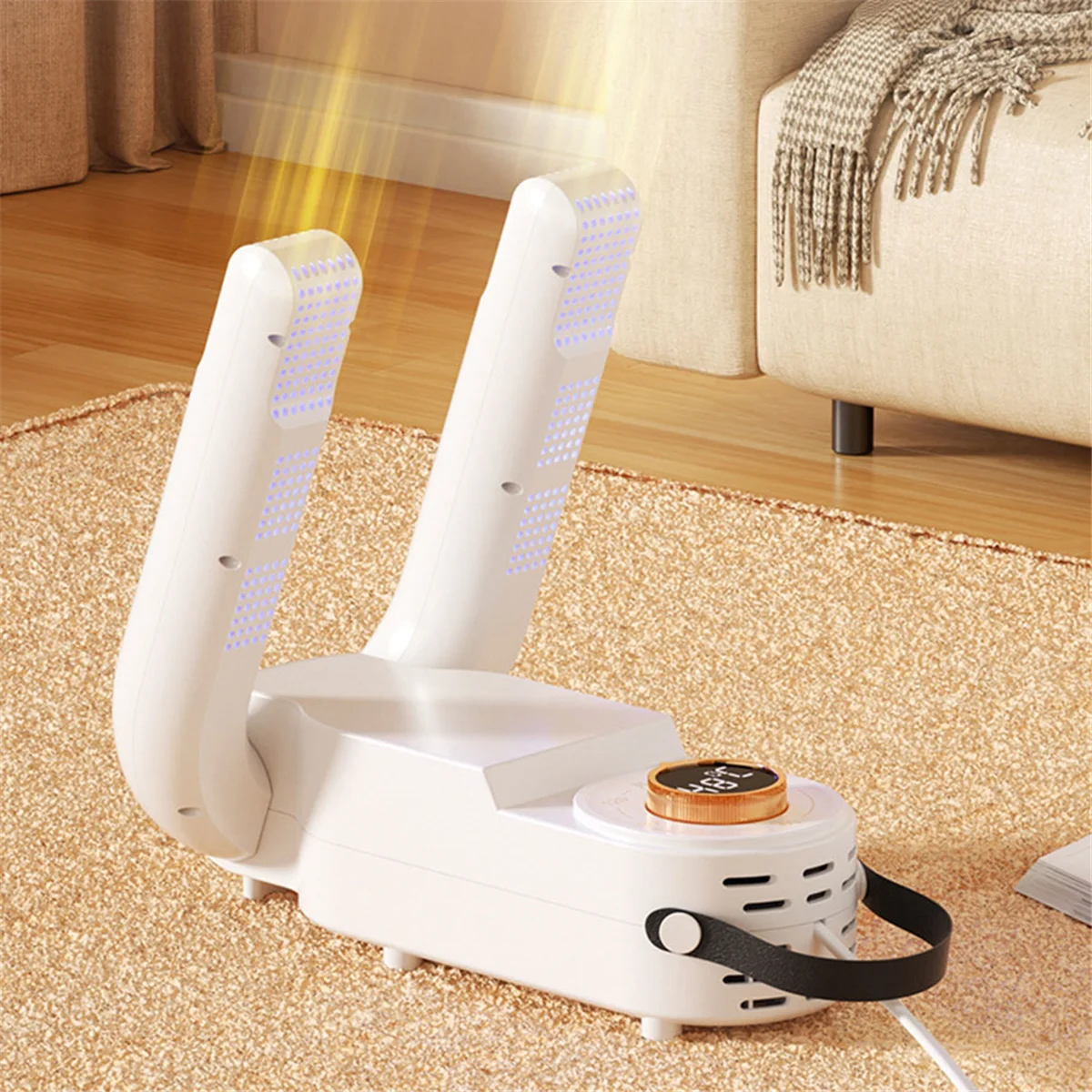 เครื่องเป่ารองเท้าไฟฟ้าให้ความอุ่นในรองเท้าบูตเครื่องเป่าเท้าด้วยยูวีกำจัดกลิ่นที่ทำให้รองเท้าแห้งเร็วทำให้รองเท้าบู๊ตถุงเท้าดับกลิ่นปลั๊กแบบเรา