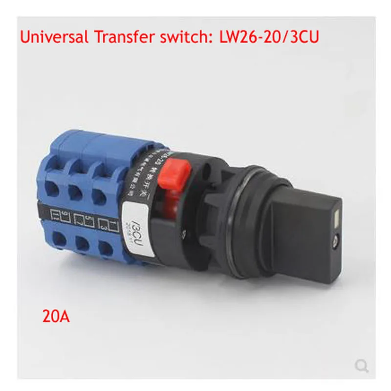 LW26-20/3CU Universal Switch Three-gear Dual Power Switch Reverse Motor Hand Automatic Single Hole 22MM