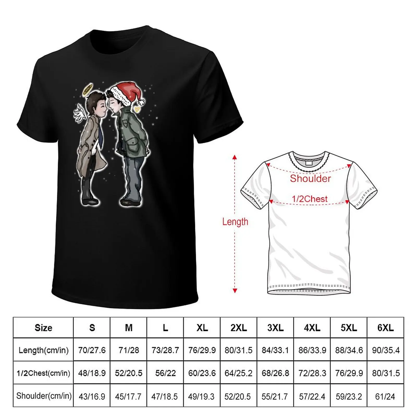 A Destiel Christmas T-Shirt Heavy Duty Casual Work Tee