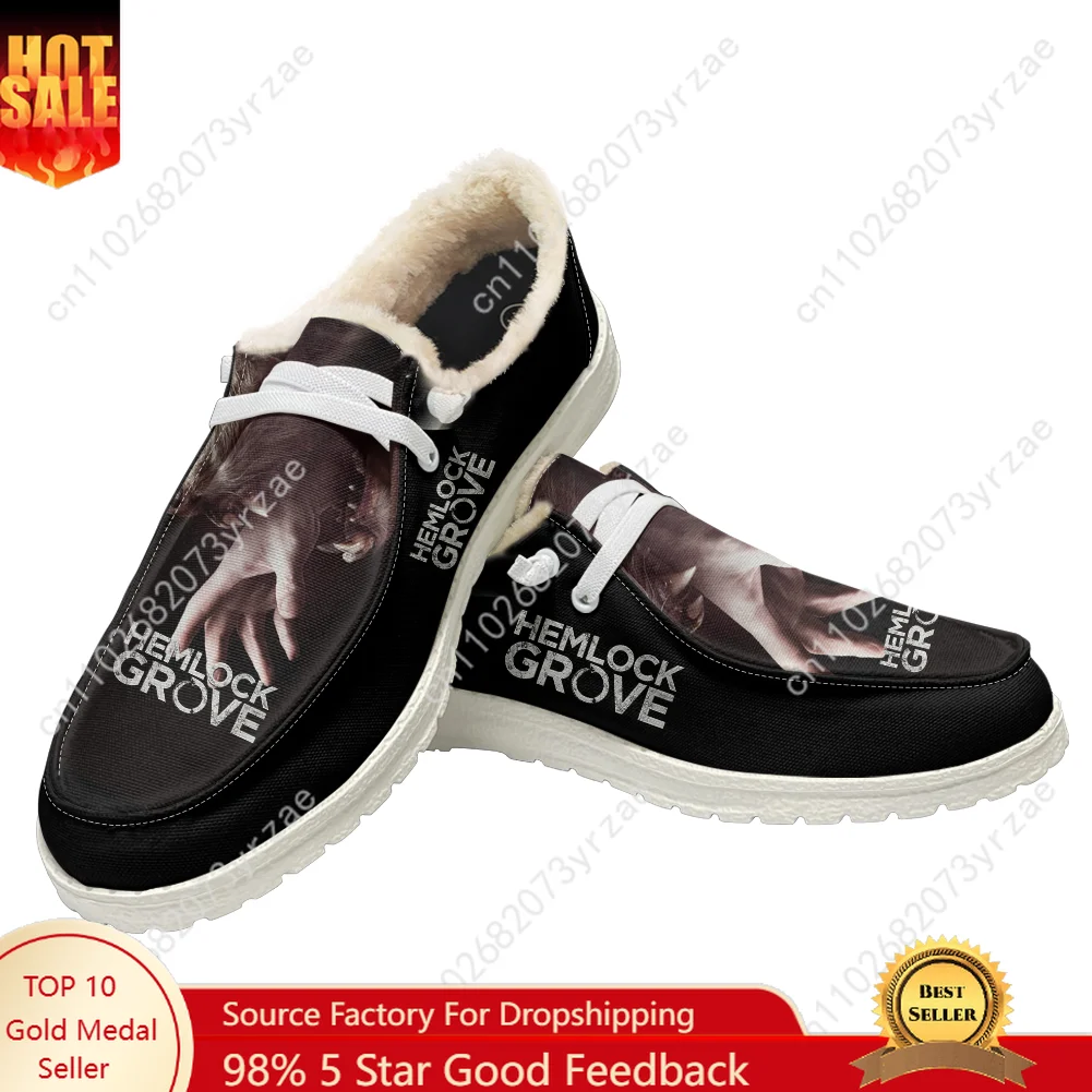 

Hemlock Grove Plush Flat Shoe Mens Womens Teenager Warm Shoe Indoor Outdoor High Quality Lightweight Shoes Customized Footwear