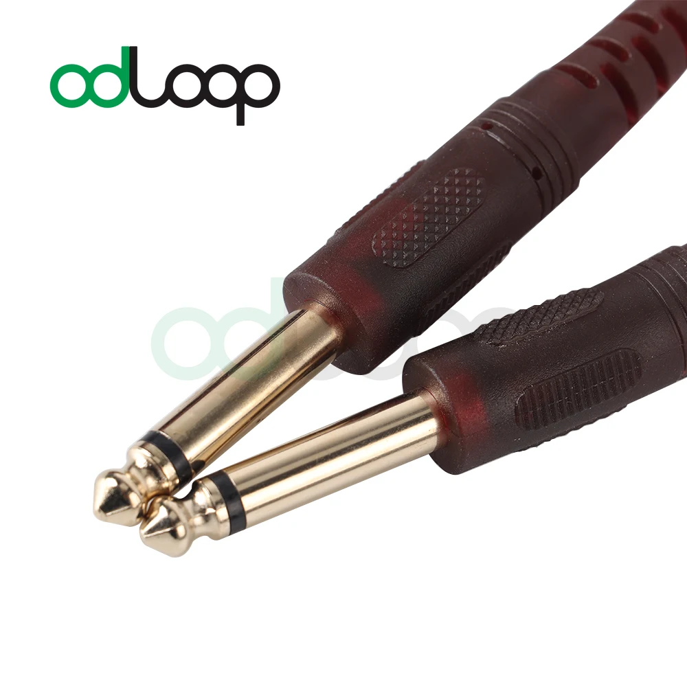 ODLOOP 5m Guitar Cable 6.35mm Mono Jack Speaker Cable Instrument Male To Male Compatible with Electric Bass Guitar Keyboard