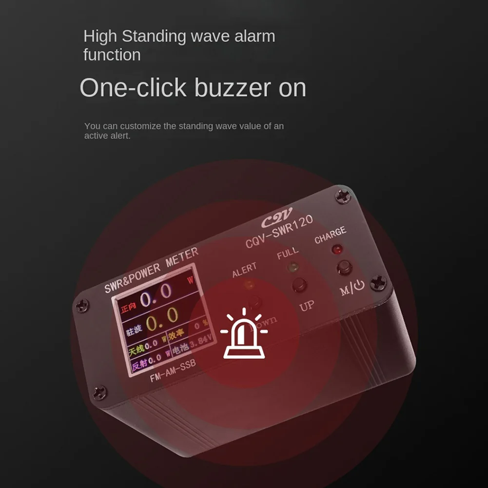 CQV-SWR120 SWR Power Meter 240 * 240 Full Color HD Display FM-AM-SSB Portable Standing Wave Meter LED Indicator 120W 1.8-54Mhz