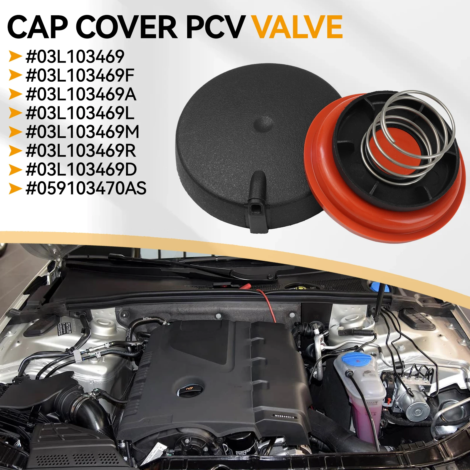 For VAG 1.6TDI, 2.0TDI, 3.0TDI VW Audi A4 A6 Q5 Seat Skoda 03L103469 03L103469R PCV Valve Cover Caps With Membrane Repair Kit