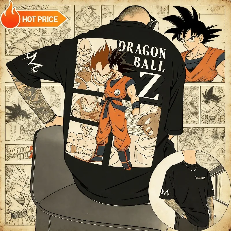 

Men's Dragon Ball Son Goku Harajuku Super Saiyan Summer T-Shirt Vintage Oversized Streetwear Women's Casual Short-Sleeve Unisex