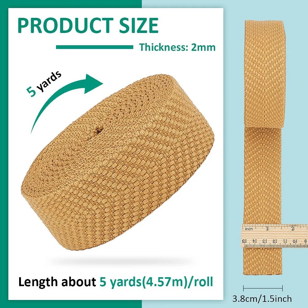 Polycotton Ribbon Tyrolean Ribbon Dark Goldenrod 1-1/2 inch(38mm) 5 Yards/pc