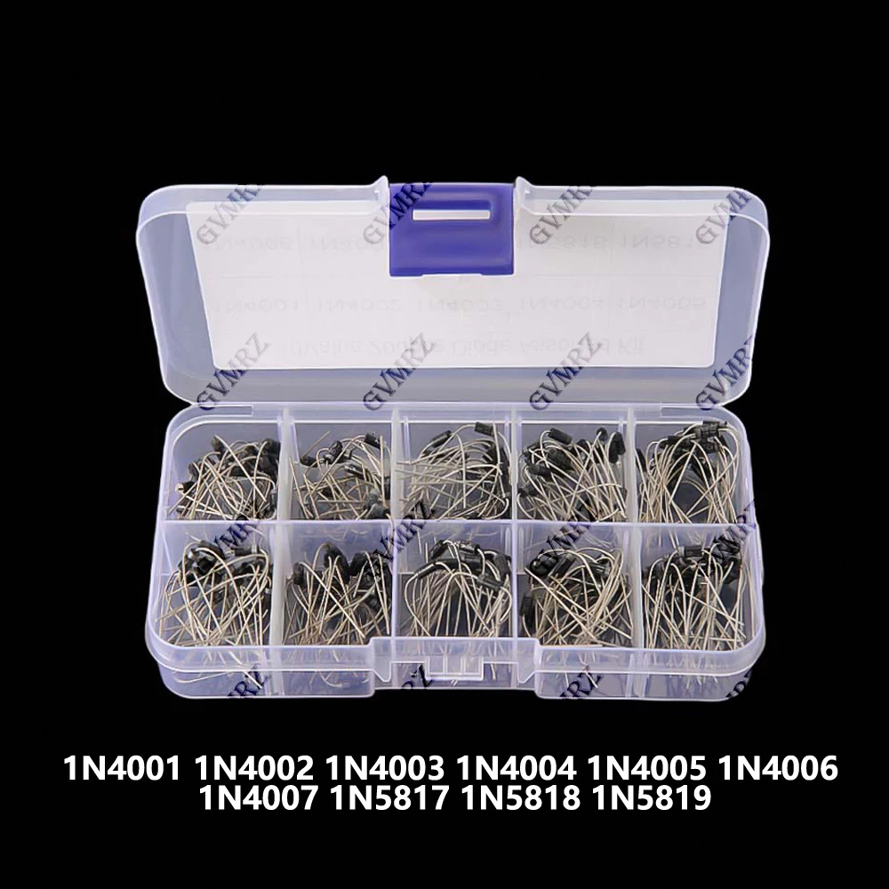 10 Values 200PCS 1N4006 1N4007 Rectifier Diodes KIT 1N4001 1N4002 1N4003 1N4004 1N4005 1N5817 1N5818 1N5819 DIP