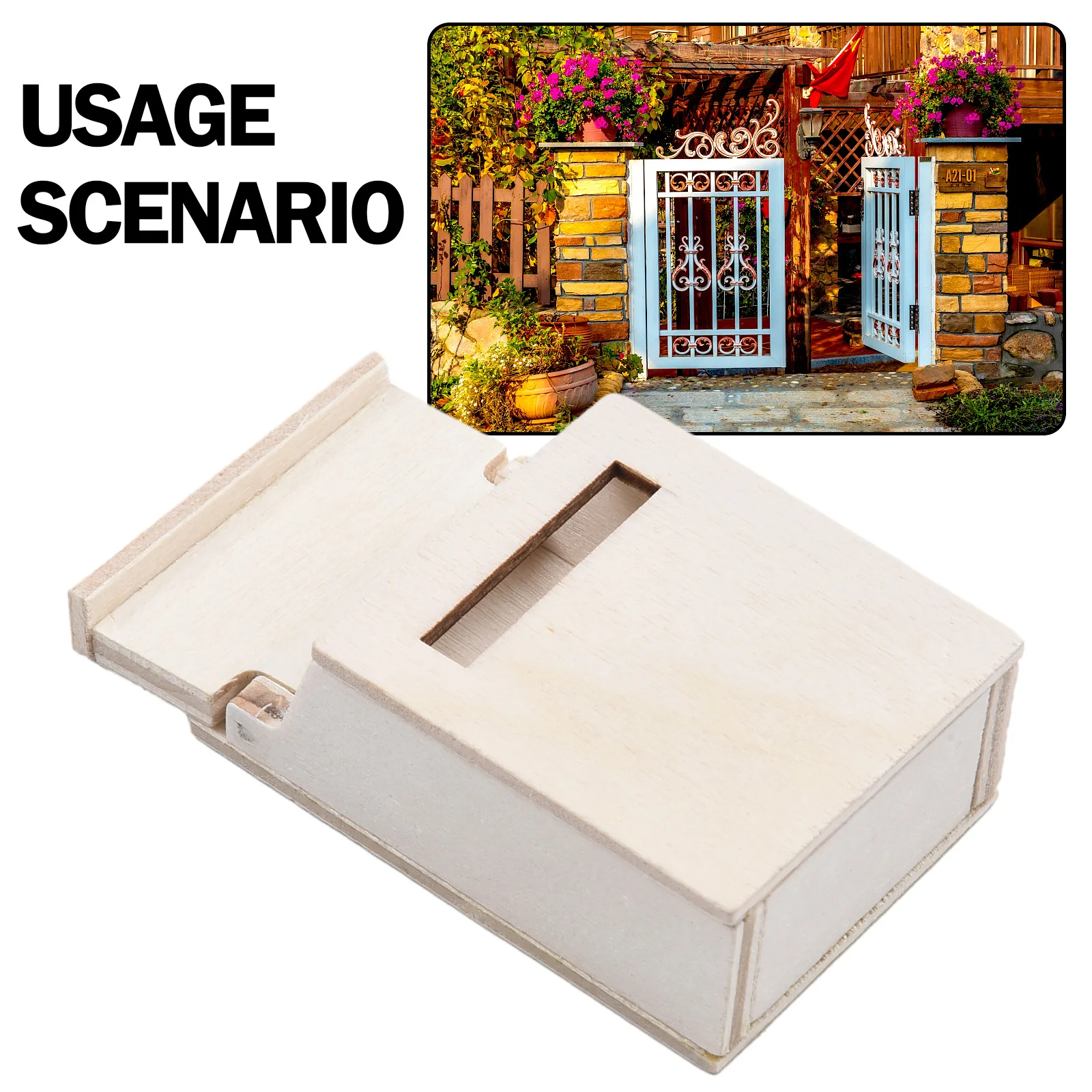 Miniature Blank Mail Box House Mi-ni Mail Box Miniature Wooden Flip Mailbox Model For DIY Enthusiasts And Crafters