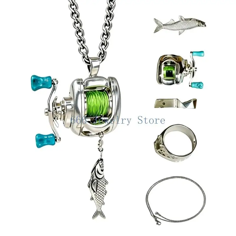 F2TD Fishing Themed Reel Jewelry for Casual Daily Wear and Gift Giving