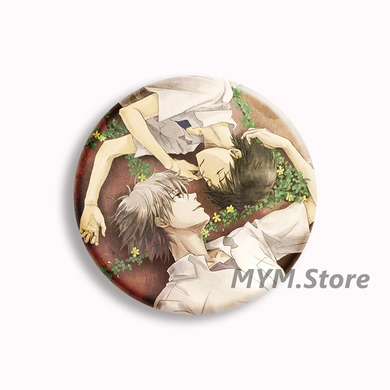 Anime Kaworu Nagisa x Ikari Shinji Fanart Soft Button Pin EVA Character Cartoon Brooch Badge Bag Decor Fans Friends Gifts