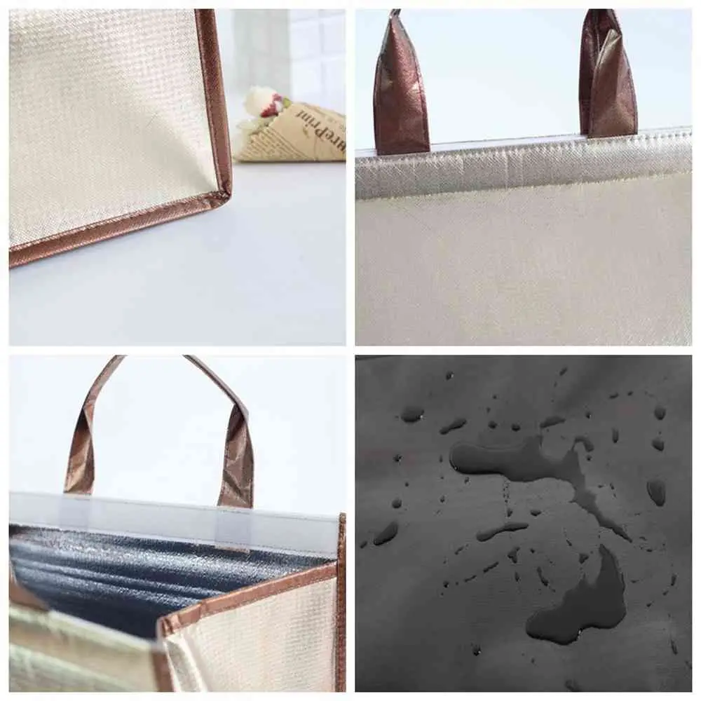 Borsa termica pieghevole grande borsa termica portatile per alimenti borsa termica in foglio di alluminio borsa per la consegna della scatola del