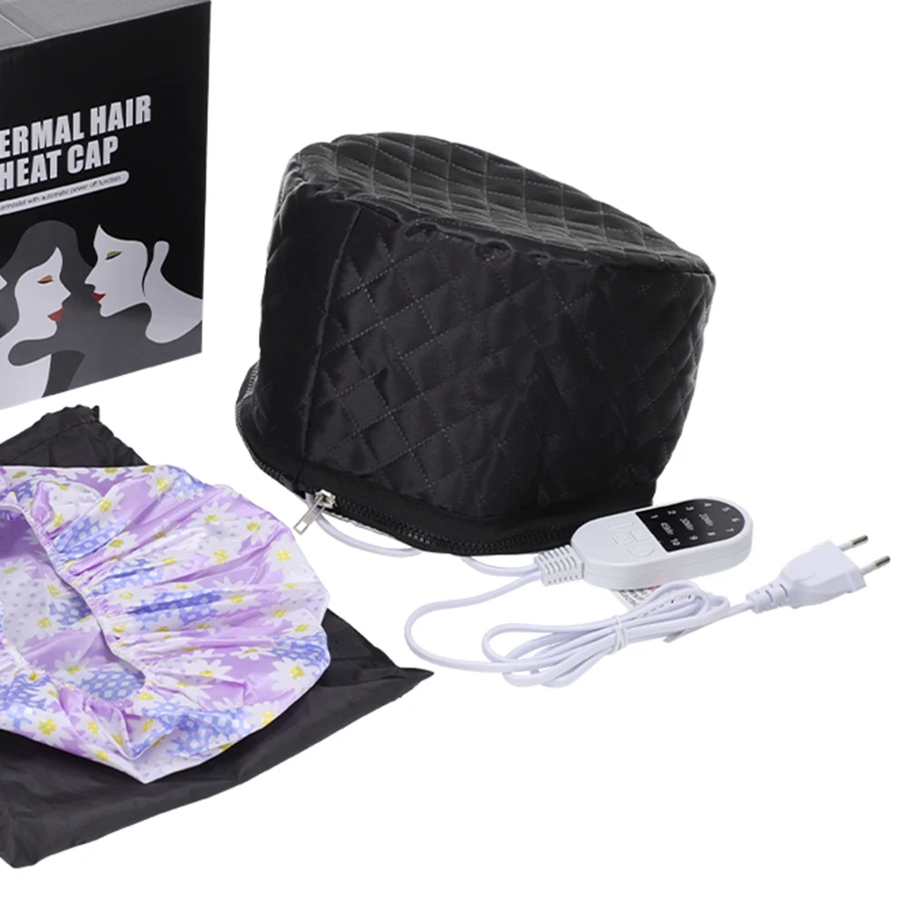 

Кепка отпаривателя для домашнего салона, женская электрическая портативная нагревательная шапка для волос, масляная маска для выпечки, 3-х таймер, капот с глубоким кондиционером, черный