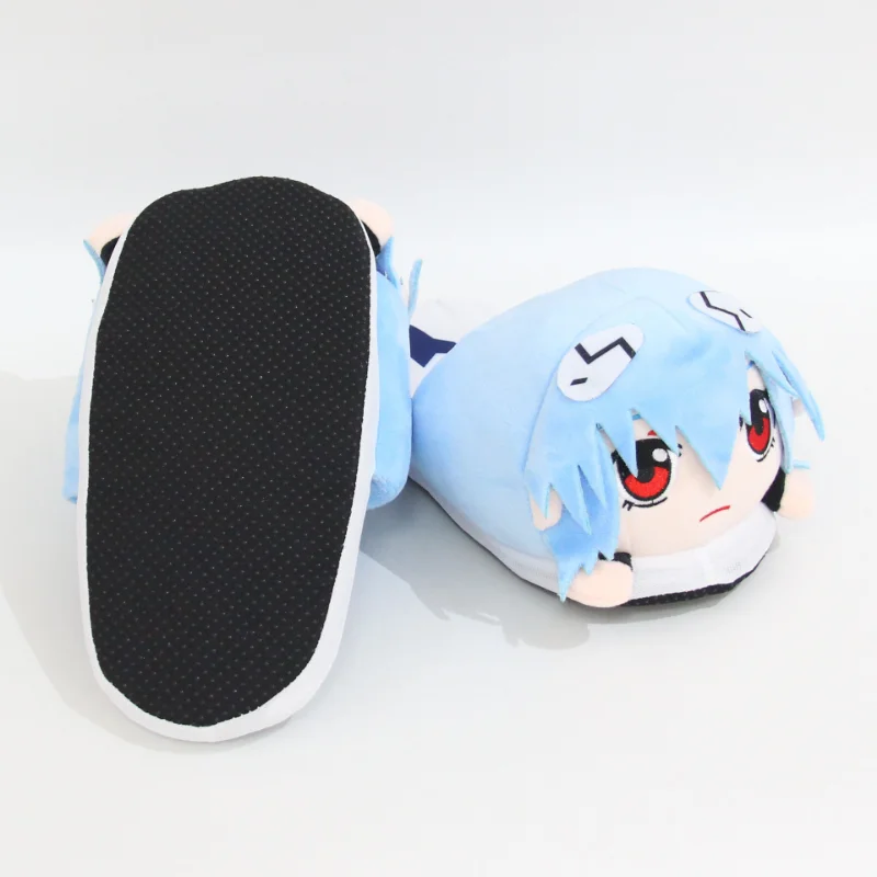 NEON GENESIS EVANGELION pantofole di peluche Anime ispessimento Ayanami Rei inverno caldo antiscivolo pantofole di pelliccia Cartoon Fluffy Shoes