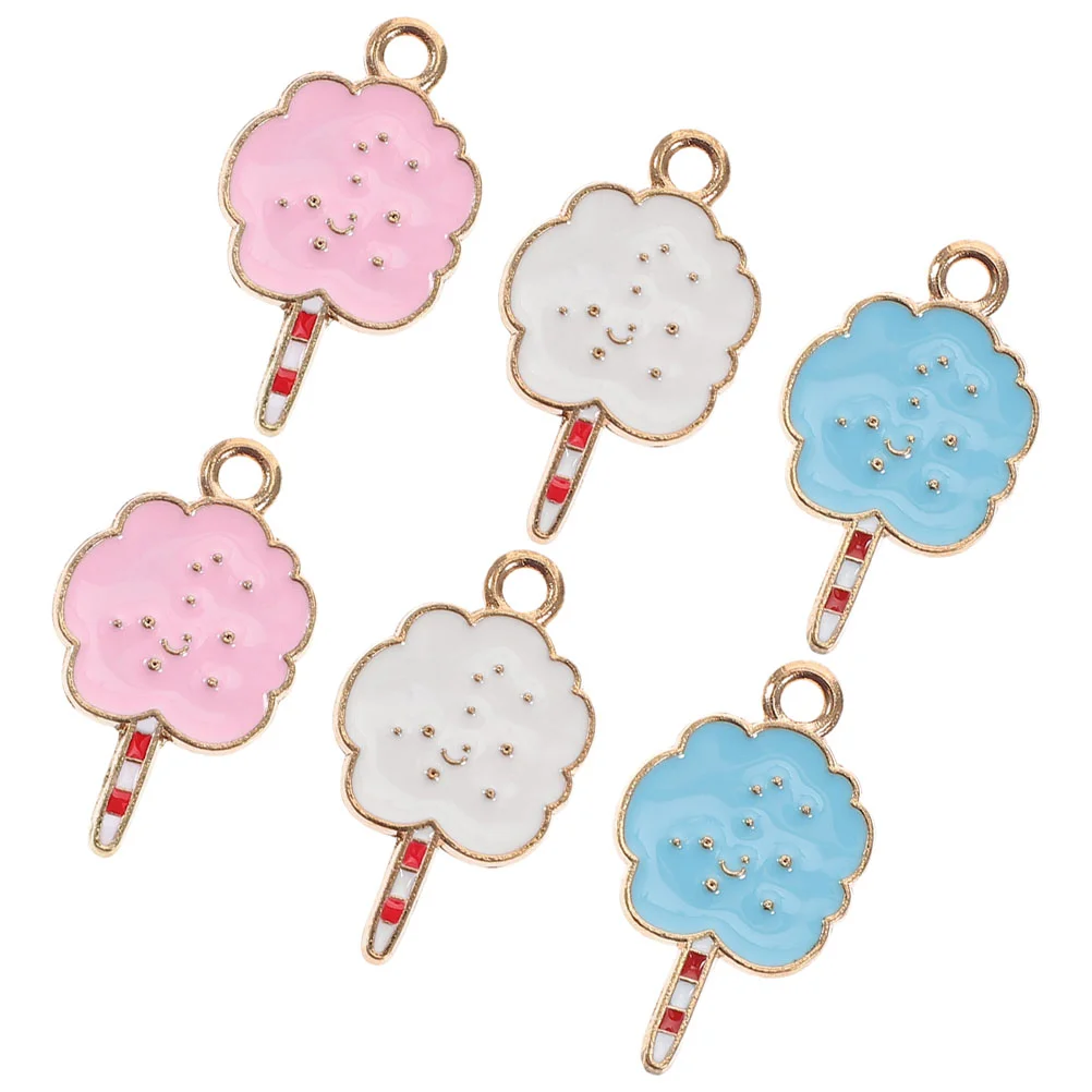 6 Pcs Pendant Marshmallow Adorable Earring Charm DIY Earrings Delicate Charms Crafts Alloy Jewelry Supplies