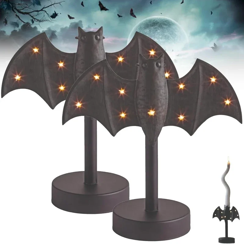 

Large flickering bat candle holder, Halloween bat candle holder Gothic bat candle holder decoration