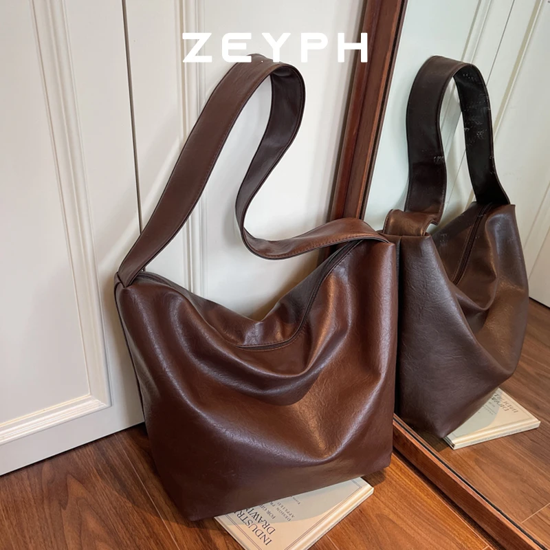 

Zeyph Solid Colour Simple Women’s 2025 Trend Women’s Simple Large High Capacity Shoulder Side Bag Tote Bag