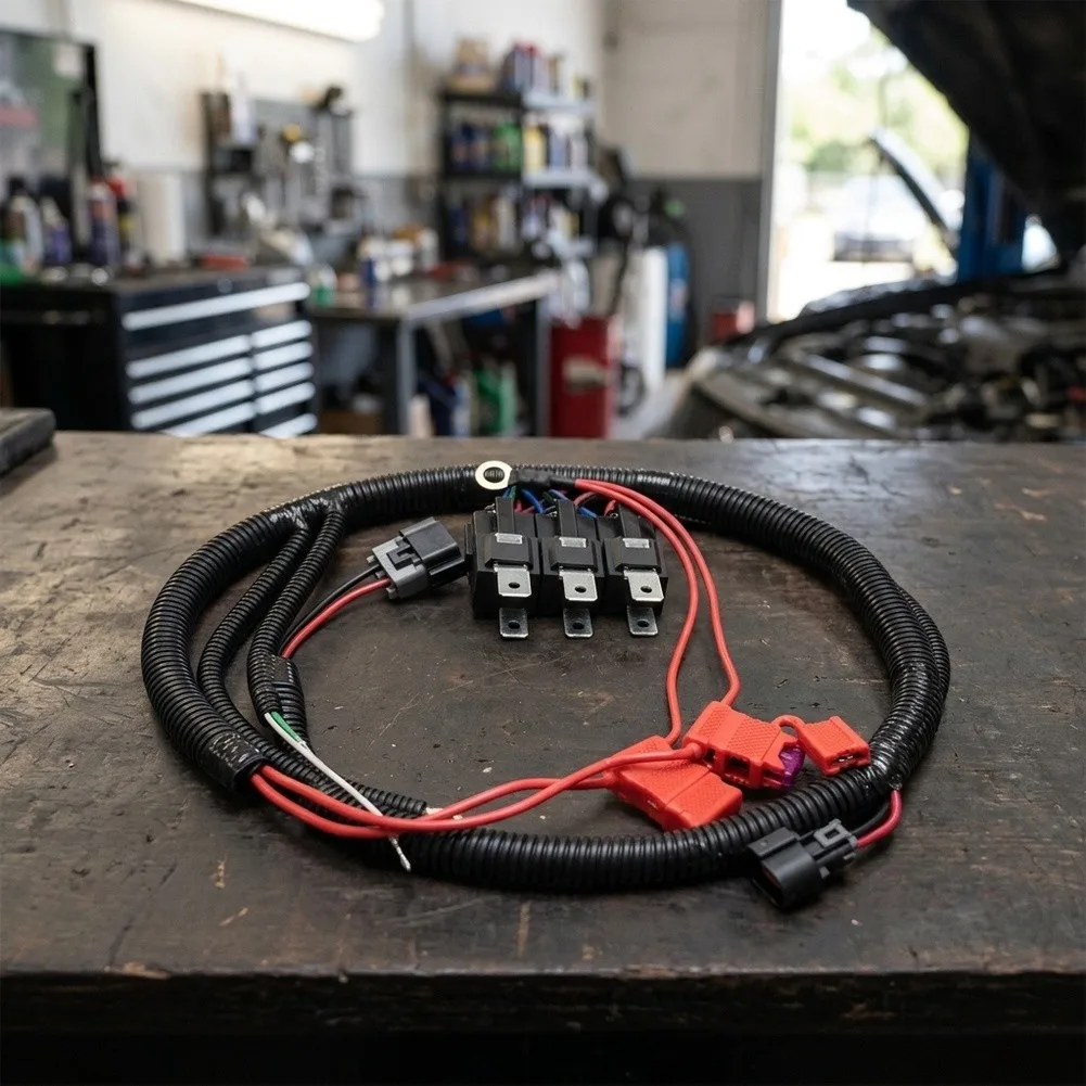 Electric Dual For Fan Wiring Harness Compatible with Factory For ECU 1999 2000 2001 2002 2003 2004 2005 2006 7L5533A226T