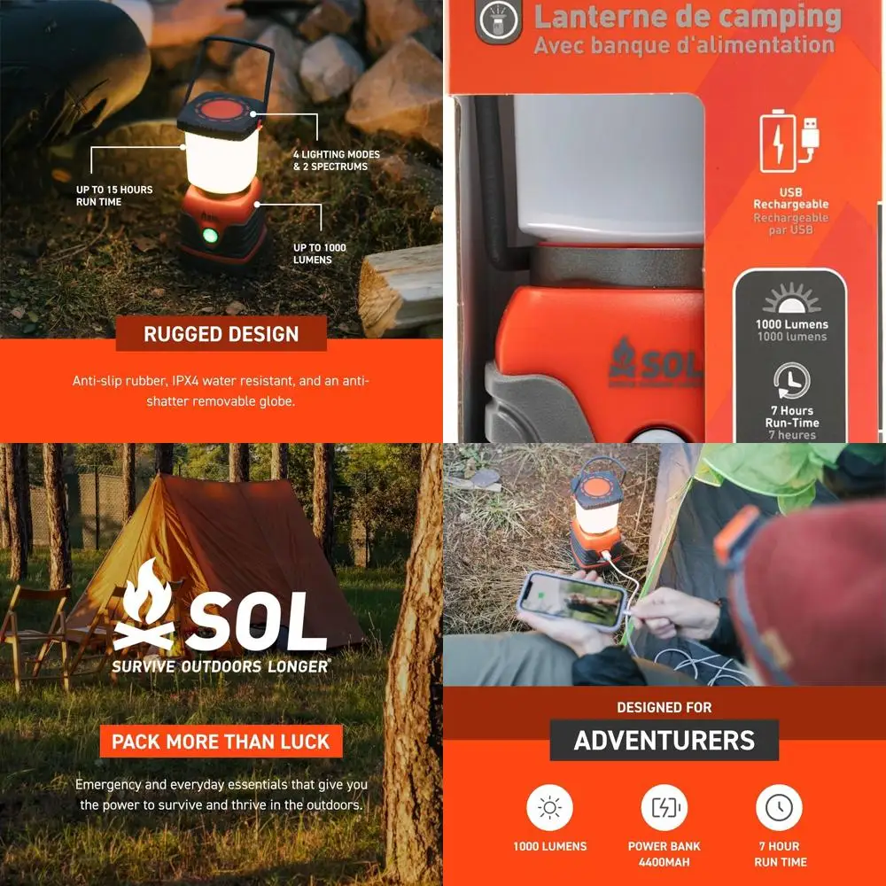

Portable Rechargeable Outdoor Camp Lantern Powered by USB Bank