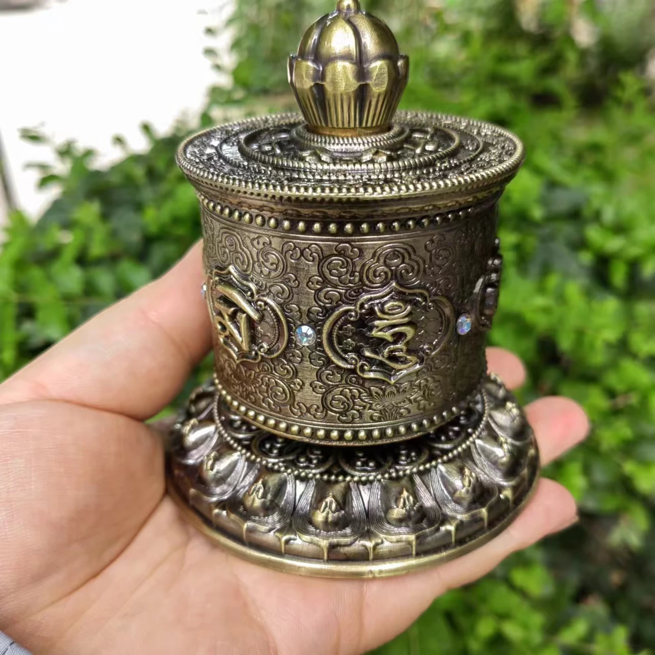 Tibetan Buddhist Handcrafted Prayer Wheel Wall Hanging Nepal Om Mani Mantra Copper Held Prayer Wheel  Tibetan Prayer Wheel for