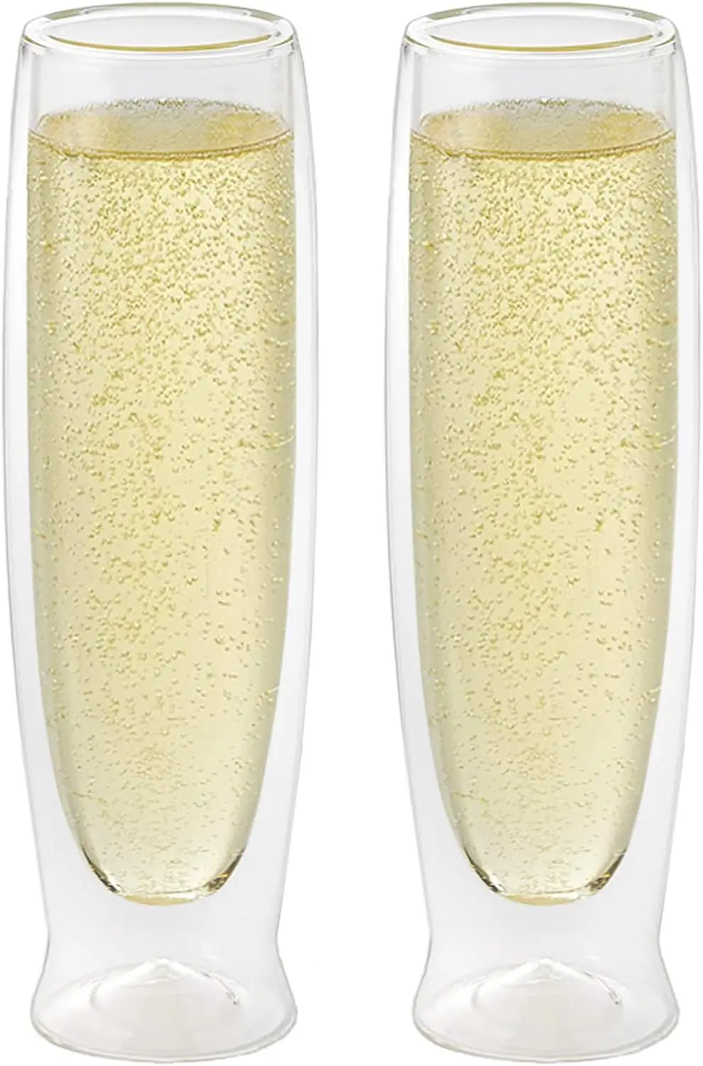 

Double Wall Insulated Champagne Flutes, 6oz/180ml, Set of 2 for Sparkling Wine, Mimosa, Outdoor Use