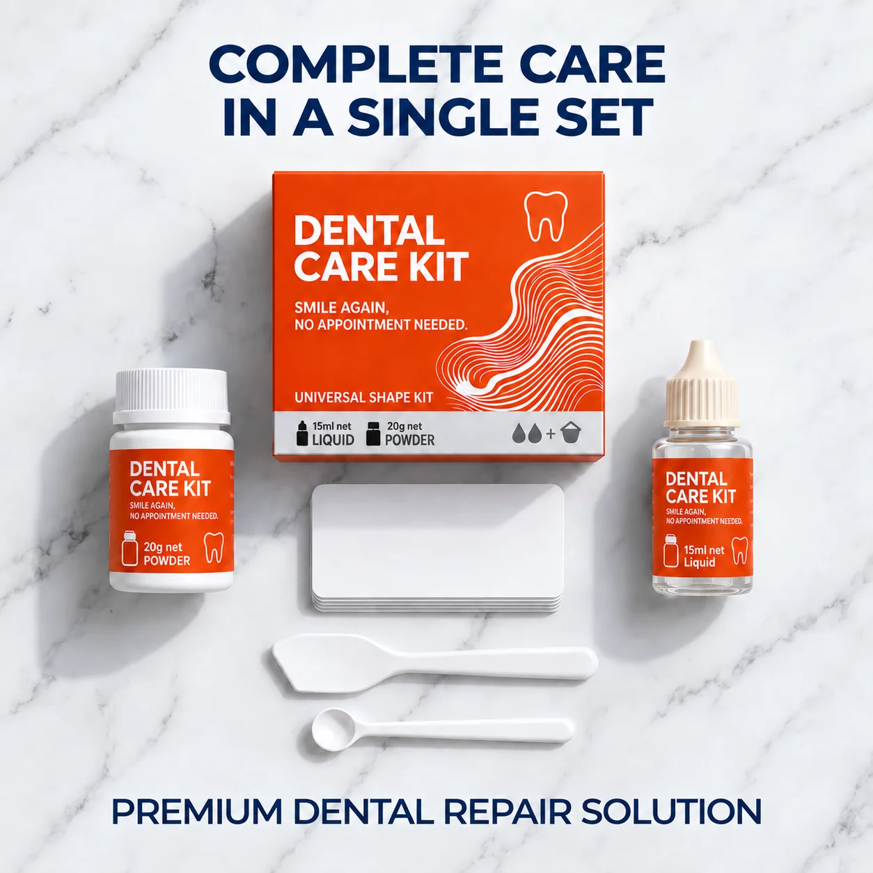 1 Set of DIY Dental Adhesive Kit for Home Use - Professional Grip, Moldable Beads, Creating A Flawless Smile - Tooth Filling and Restoration Kit