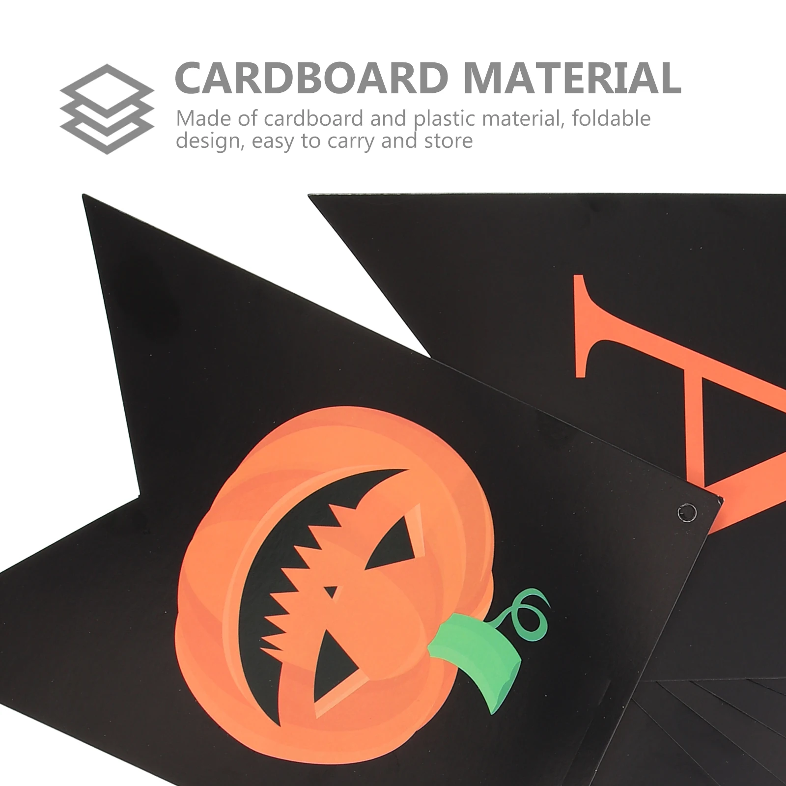 

Happy Birthday Banner 250g White Cardboard Plastic Foldable Halloween Hanging Bunting Banner for Fireplace Window