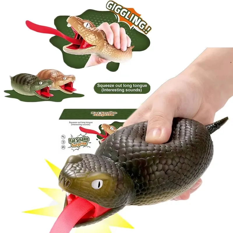 Grappig Squeeze Snake Speelgoed Voor Kind Volwassen Stress Ontspannen Pinch Fat Snake Nieuwigheid Joke Speelgoed Halloween Prank Speelgoed Enge Gag Gift